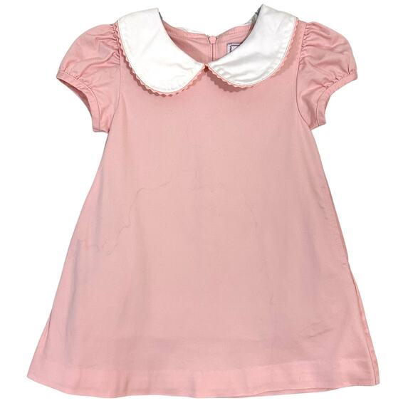 Classic Prep Light Pink Peter Pan Collar Short Sleeve Paige Dress Size 12-18M